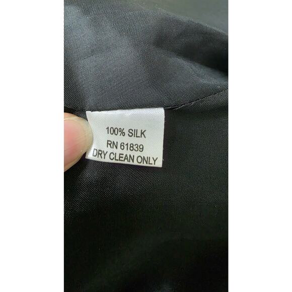 Rickie Freeman Teri Jon Black Silk Scalloped Knee Length Women's Skirt Size 6 - Picture 10 of 12